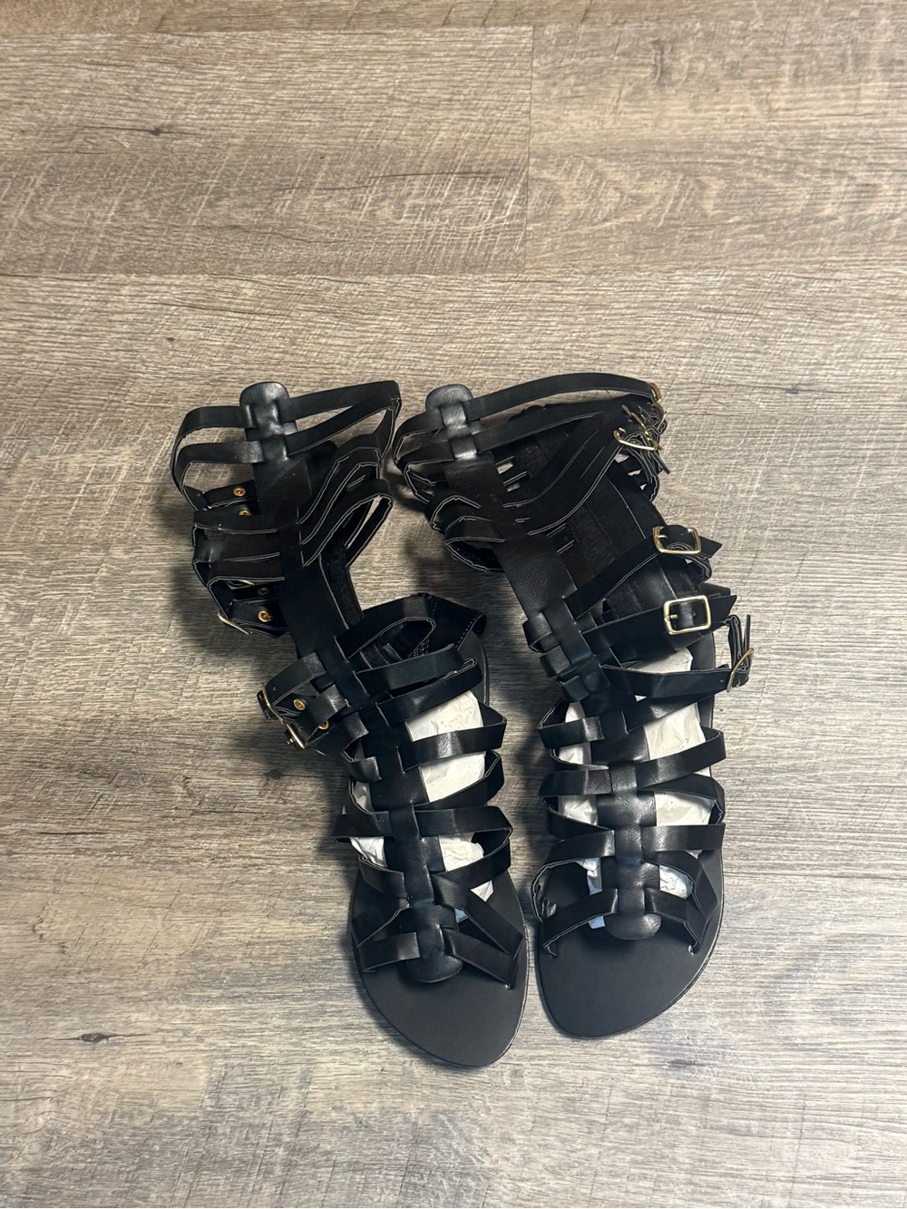 Madison Black Gladiator Strappy Sandals for Women